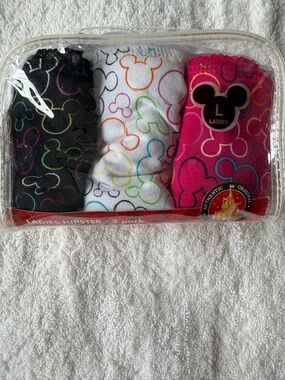 Disney Hipster Panties 3 Pack Multicolor Mickey Mouse Print for Women Size Large